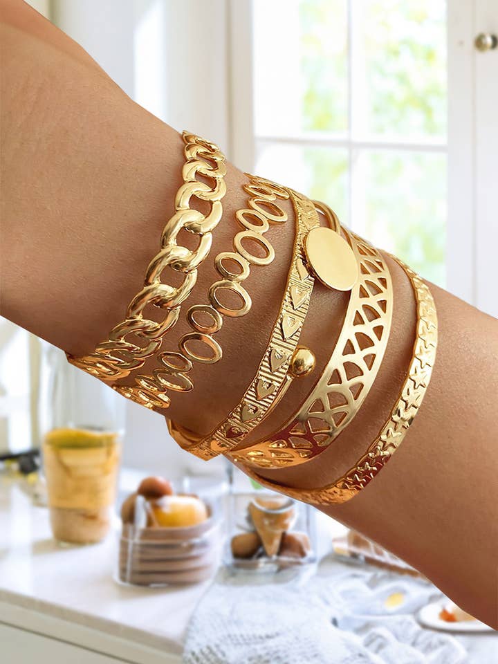 Ensemble de bracelets en métal à ouverture multicouche pour la vente par 1 the Woman