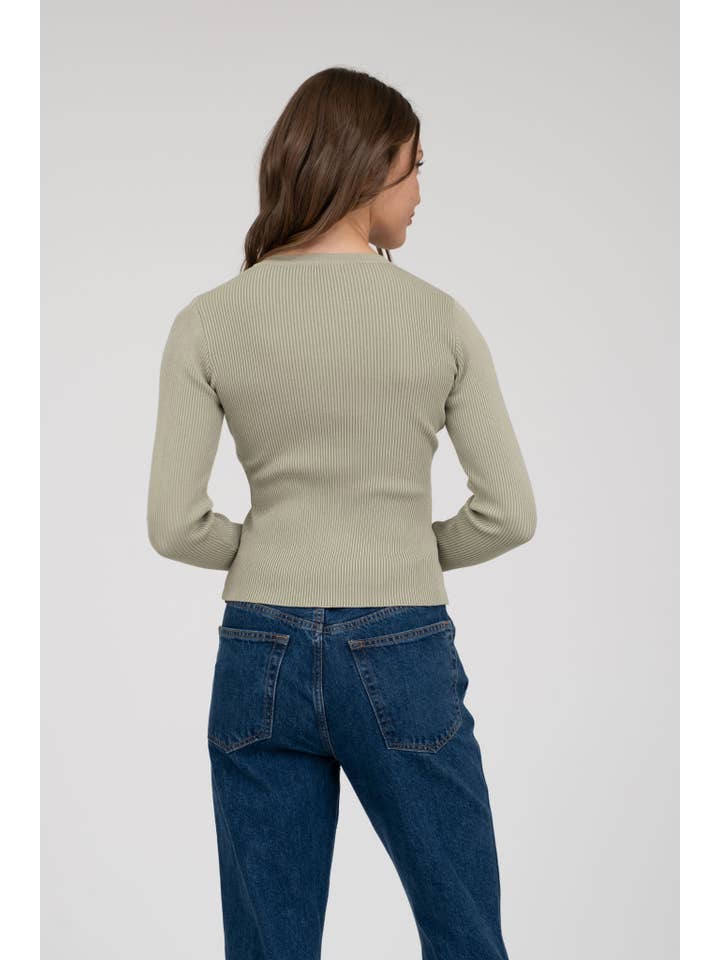 The Workshop Studio - Vente Cardigan – femme - GILET EN MAILLE À COL ROND AVEC BOUTONS-PRESSION8