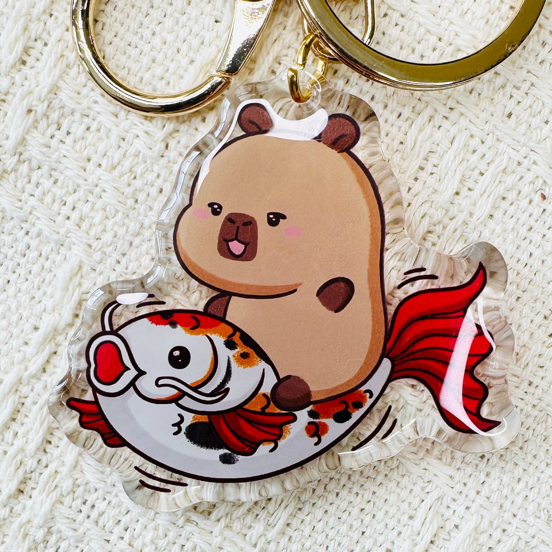 CapyFun - Wholesale Keychain - Women's - Capybara Acrylic Keychain Cute Kawaii Dumpling Boba Tea Coffee Ice Cream Reading Orange Ramen Foodie Hot Pot Holiday Gift For Her33