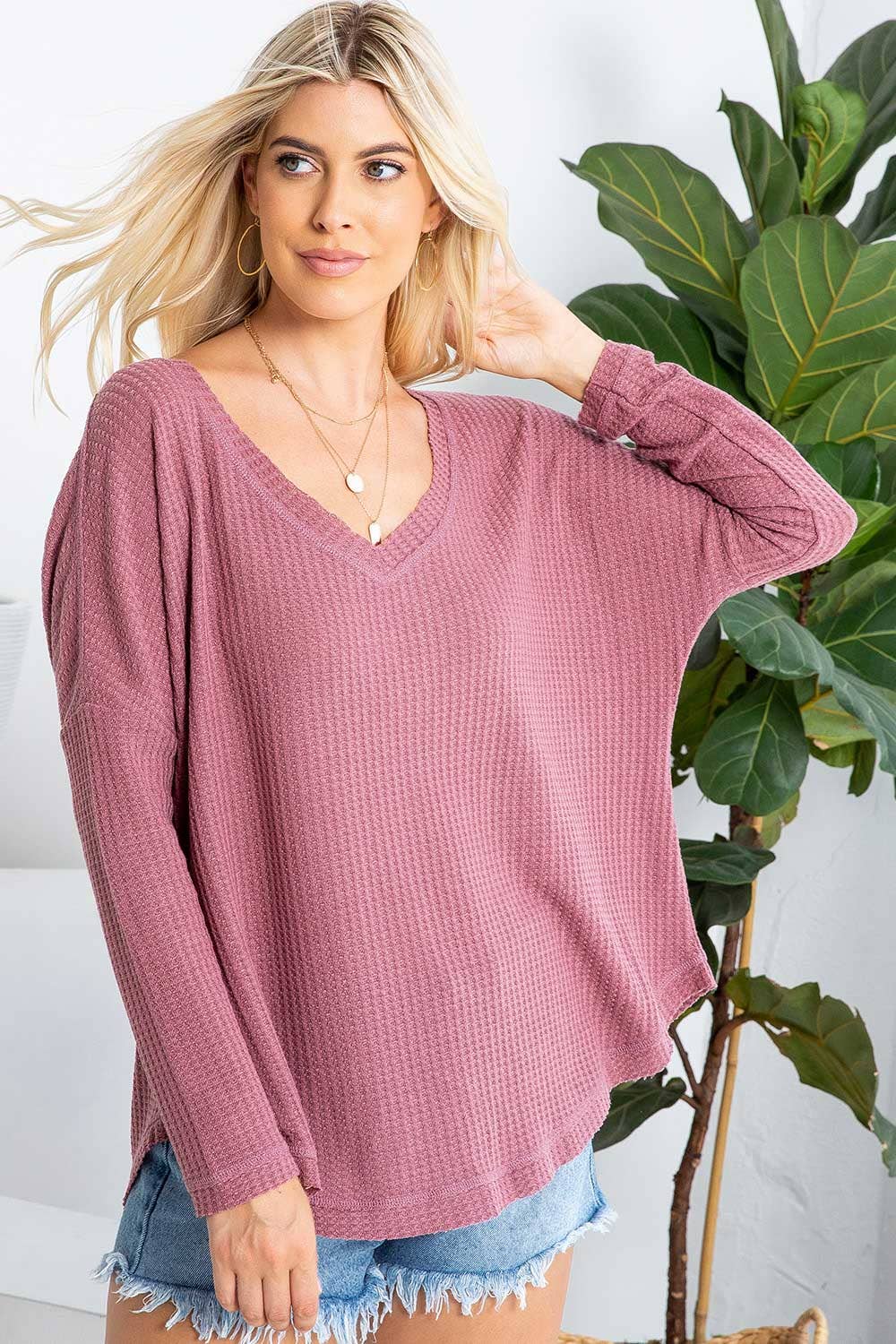 Sweet Lovely by Jen - Vente Haut en maille – femme - SW277 COL V MANCHES LONGUES DOLMAN10