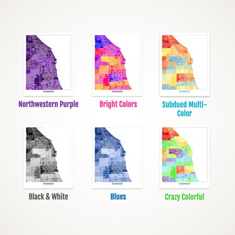 Juanita's Adventures - Wholesale Art Print - Juanitas Evanston Map Print1