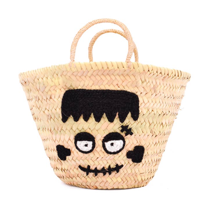 Cesta de Halloween de Frankenstein – Bolsa de hoja de palma tejida para venta al por mayor de King Of Handmade