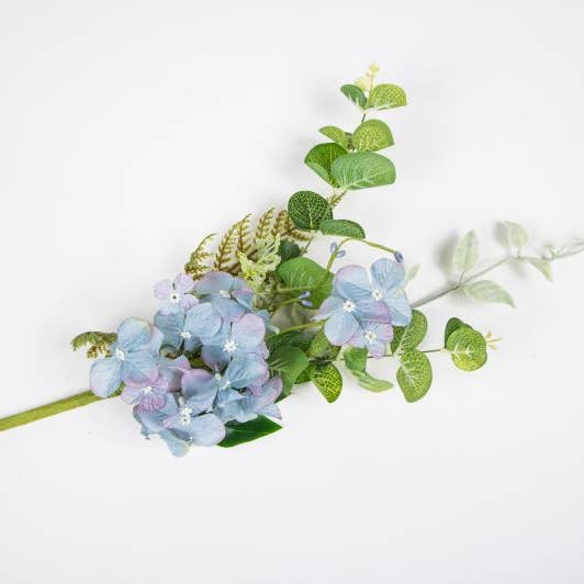 Blaues Hortensienspray mit gemischtem PVC-Grün, 20 Zoll für den Großhandel von KMI International Corp.