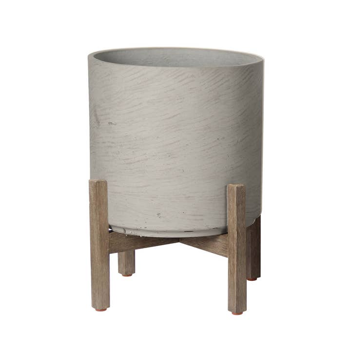 Pot Rond de Patio sur Pied - Gris Ciment pour la vente par LH Home