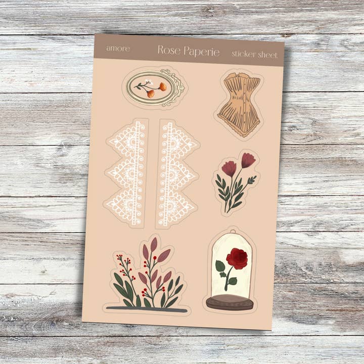 Amore klistermärke Set för wholesale av Rose Paperie
