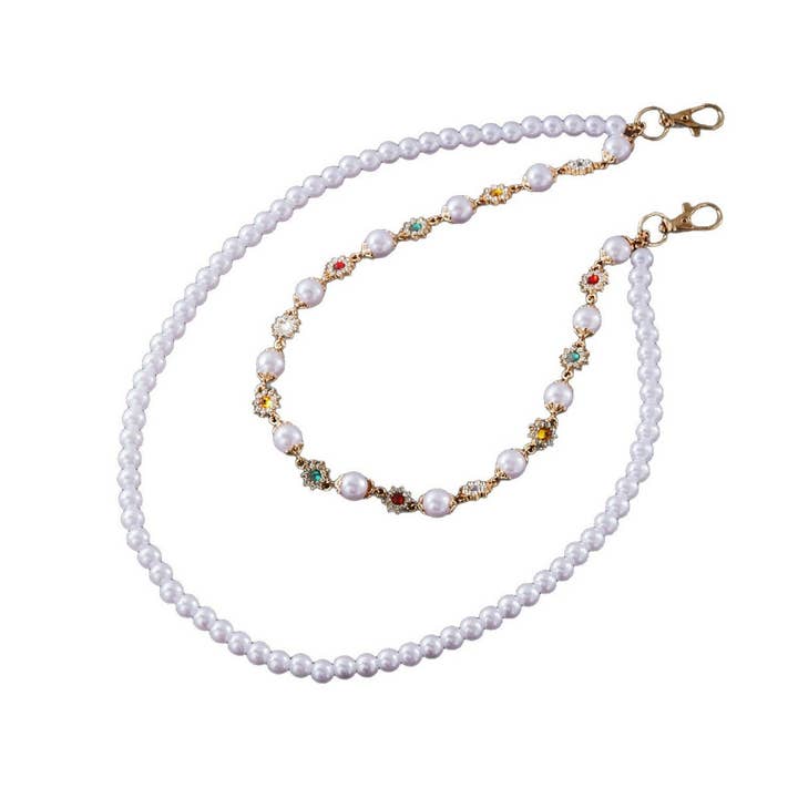 NINEXIS - Wholesale Jewelry Set - CWAJE05841_RHINESTONE FLOWER PEARL CHAIN BELT SET4