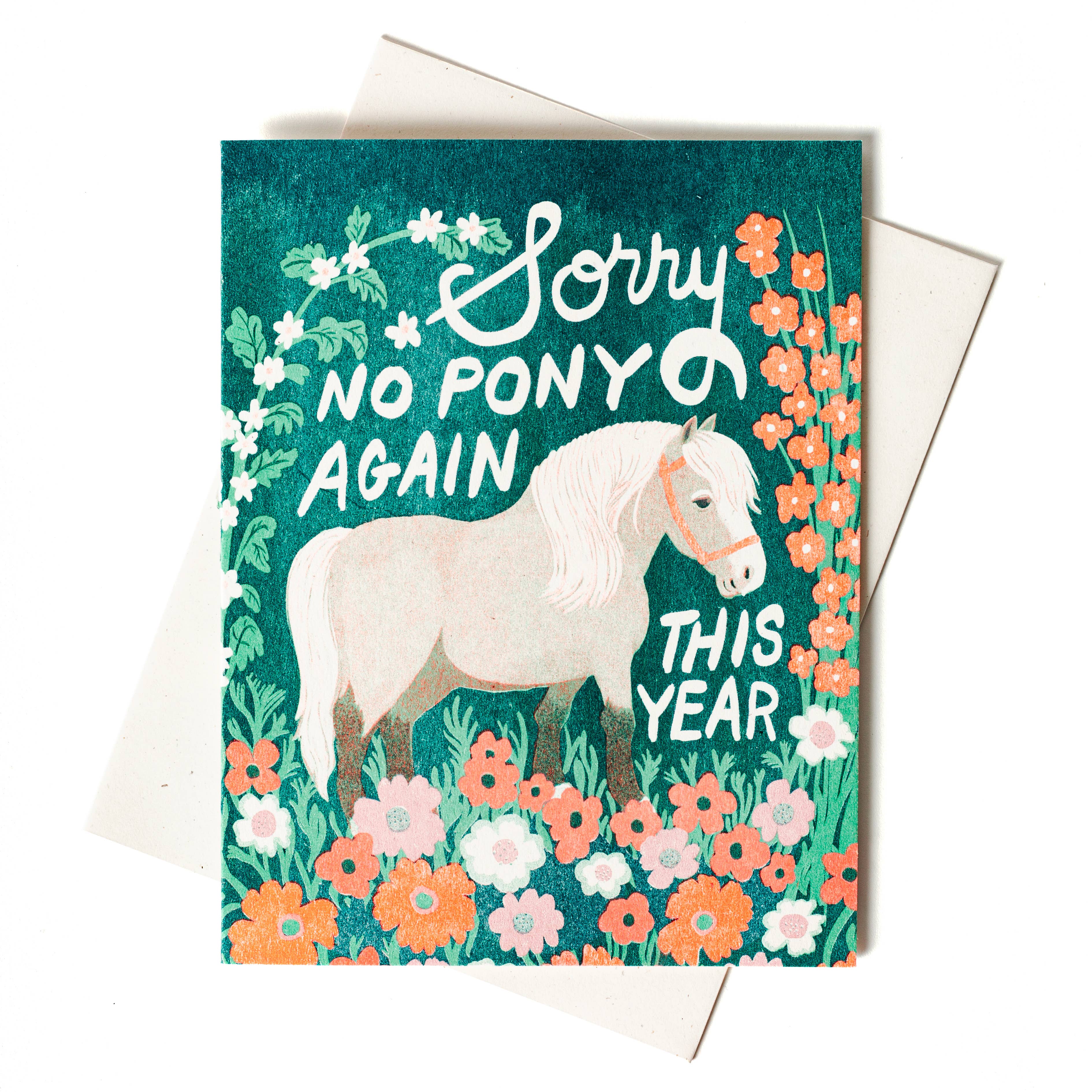 Bromstad Printing Co. - Vendita all'ingrosso Biglietti di auguri - Biglietto Risograph Birthday «No Pony»3