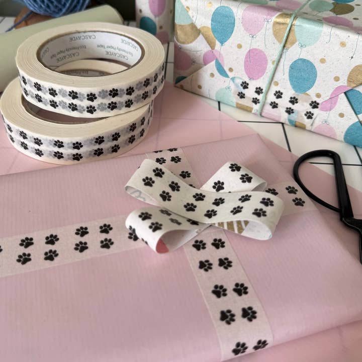 Cascayde – wholesale Tape – Paw Print Paper Tape 24mm - Eco Friendly Packing Tape2