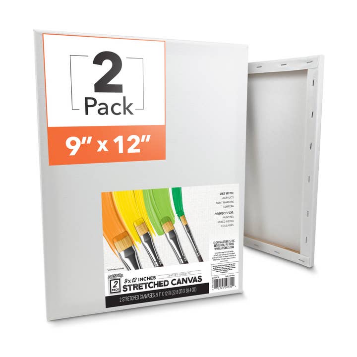 ArtSkills Stretched Canvas for Painting, 9x12 - 2-Pack for wholesale by ArtSkills