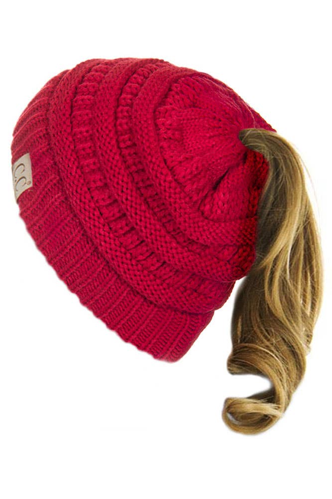 Hana - Wholesale Beanie - Kids - C.C Kids Solid Ponytail Beanie9