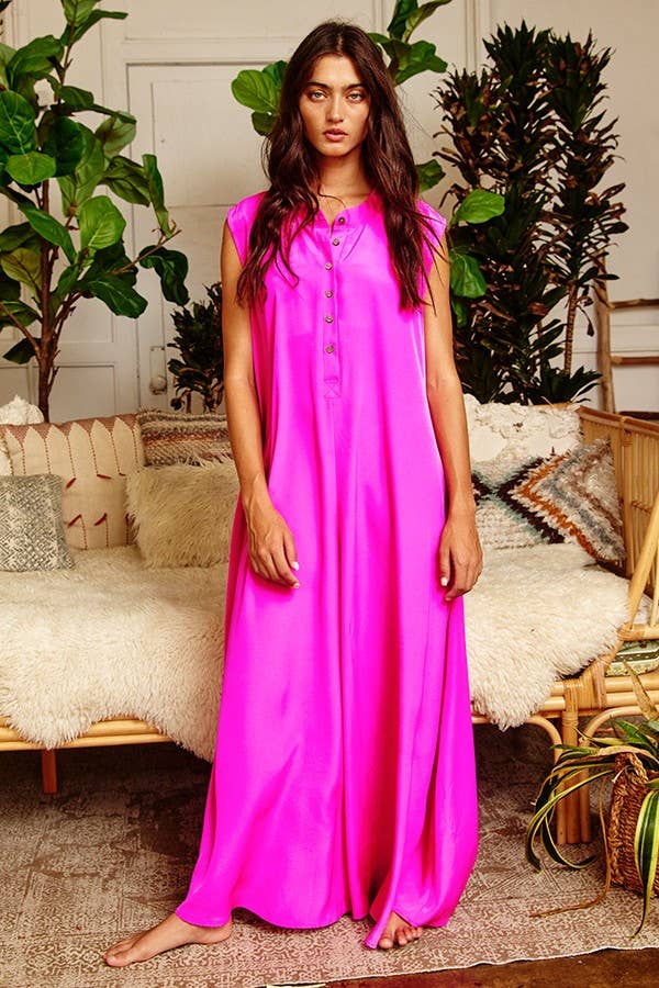 Dark mauve R5120-1R Wide Leg Solid Satin Jumpsuit for wholesale on Faire3