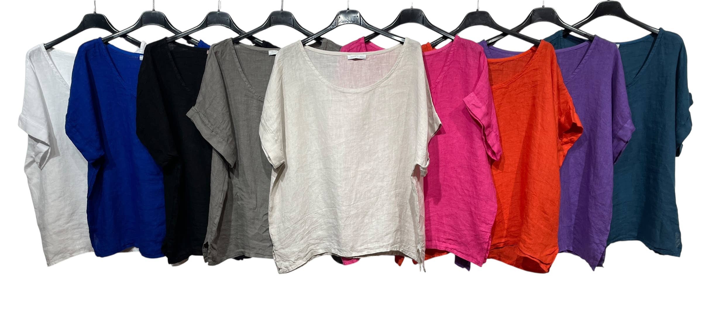 LINEN & COTTON HOUSE – T-shirt – Mulher por atacado – TOP UNI EM LIN 013327