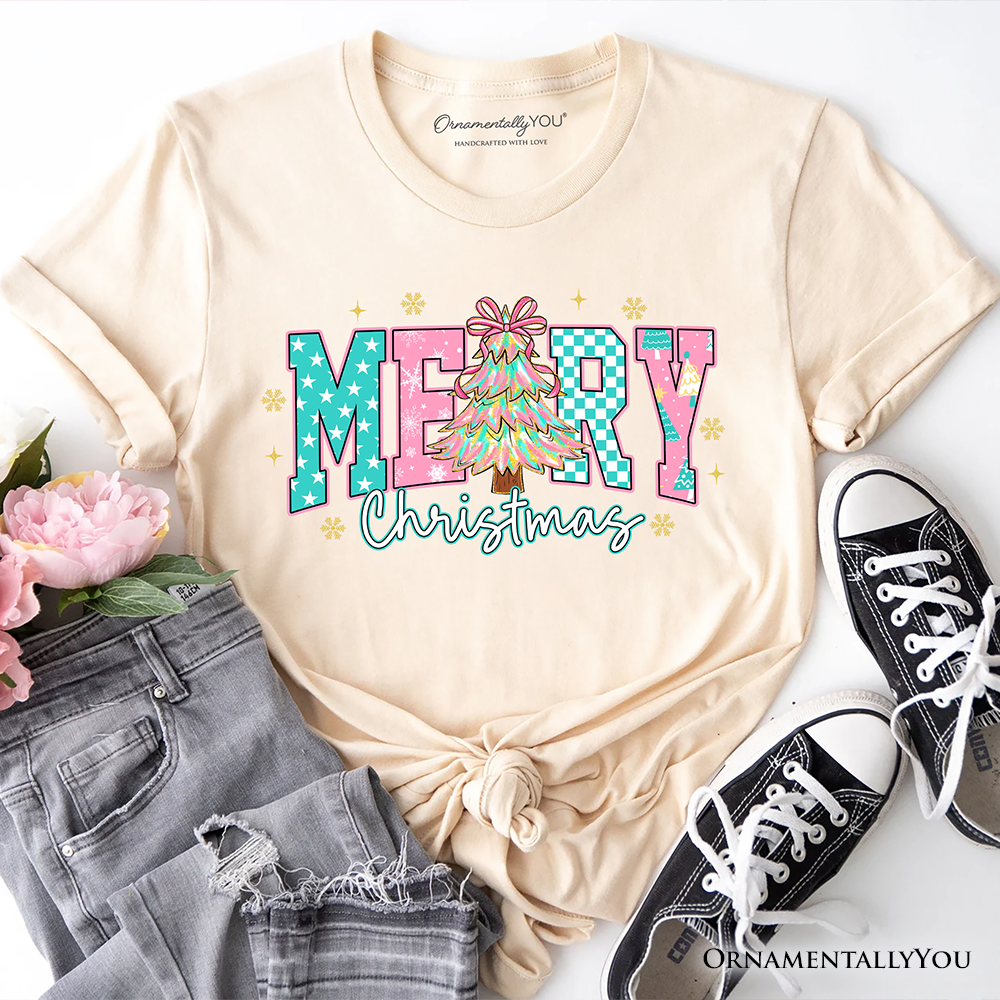 OrnamentallyYou - Vente Chemise – unisexe - Joyeux Noël T-shirt Arbre Coquette, Préppy Rétro Fête1