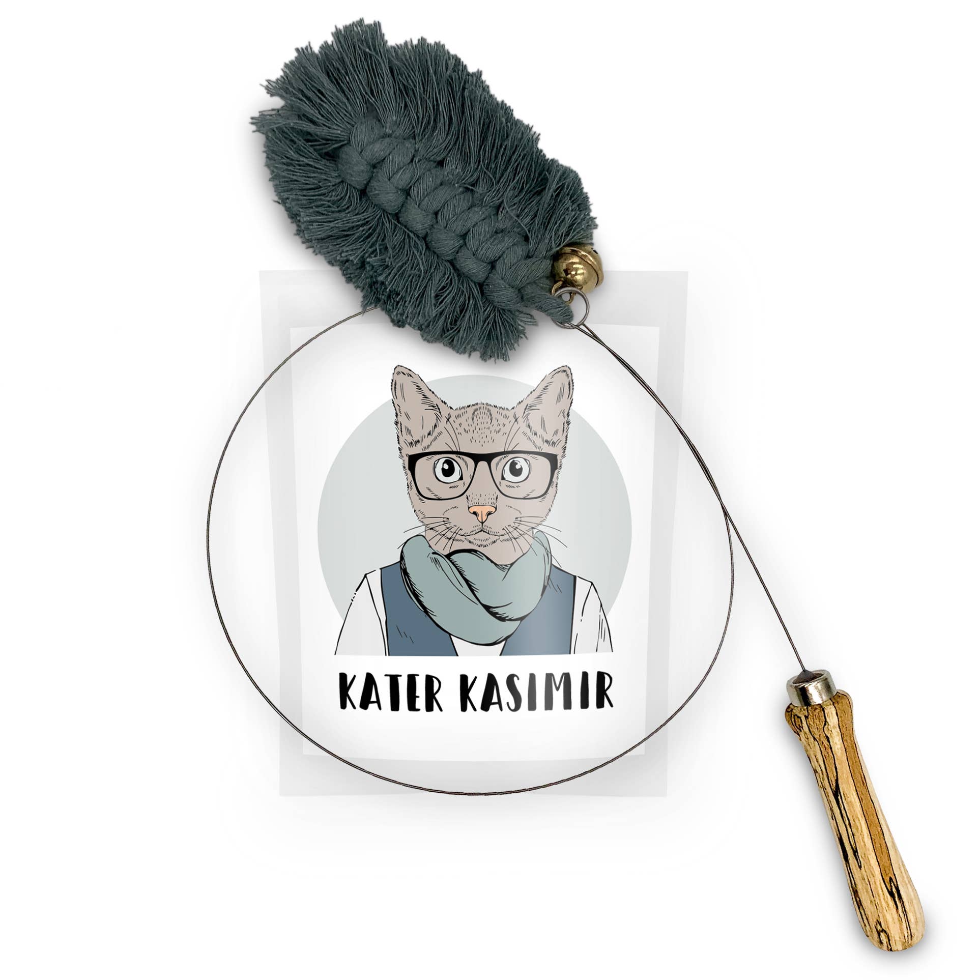 Kater Kasimir - Wholesale Pet Toy - Cat - Cat fishing with wooden handle, bells and pendants7