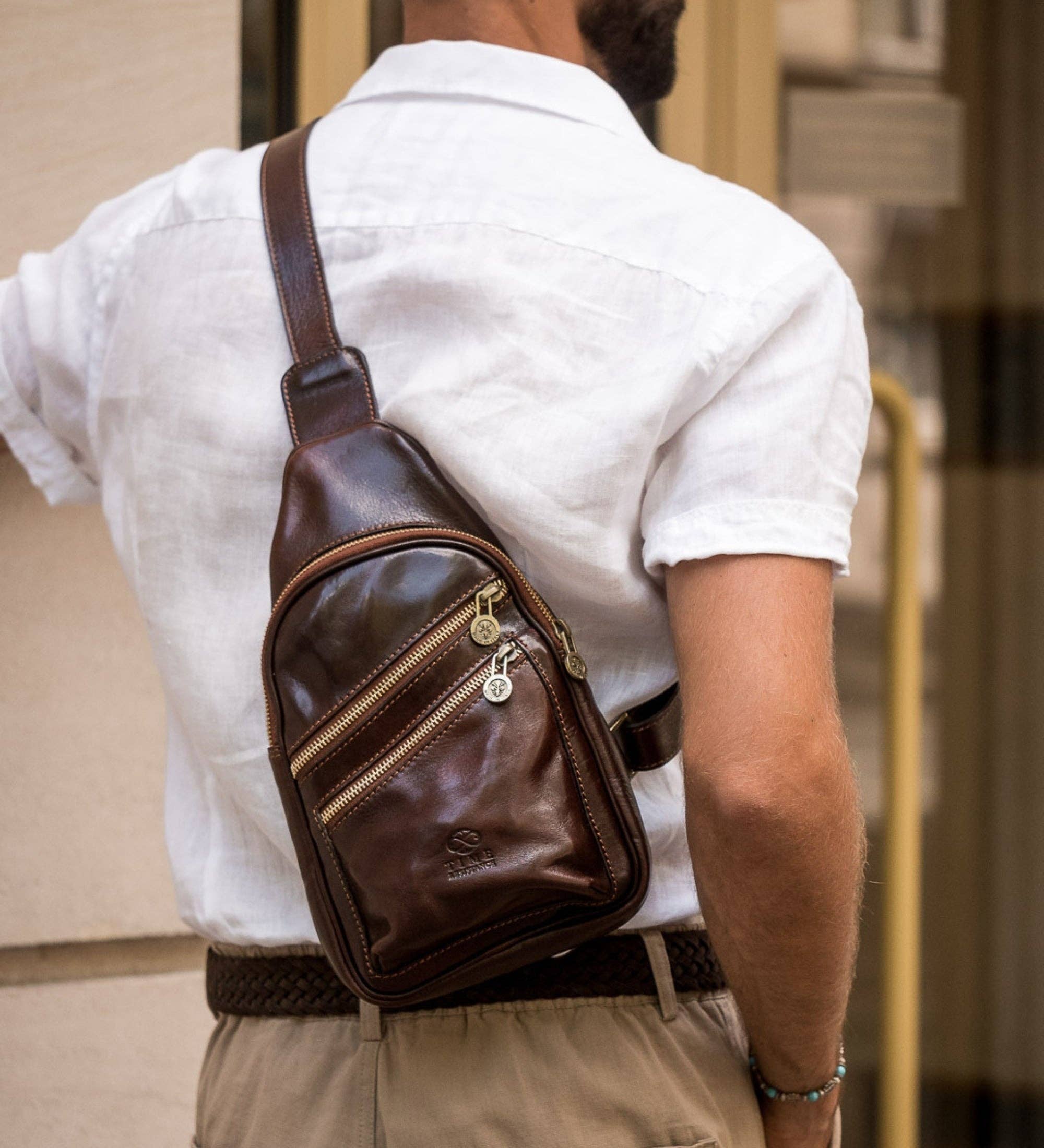 Time Resistance – Mala de tiracolo – Homem por atacado – Mala de Couro a Tiracolo - Catch-222