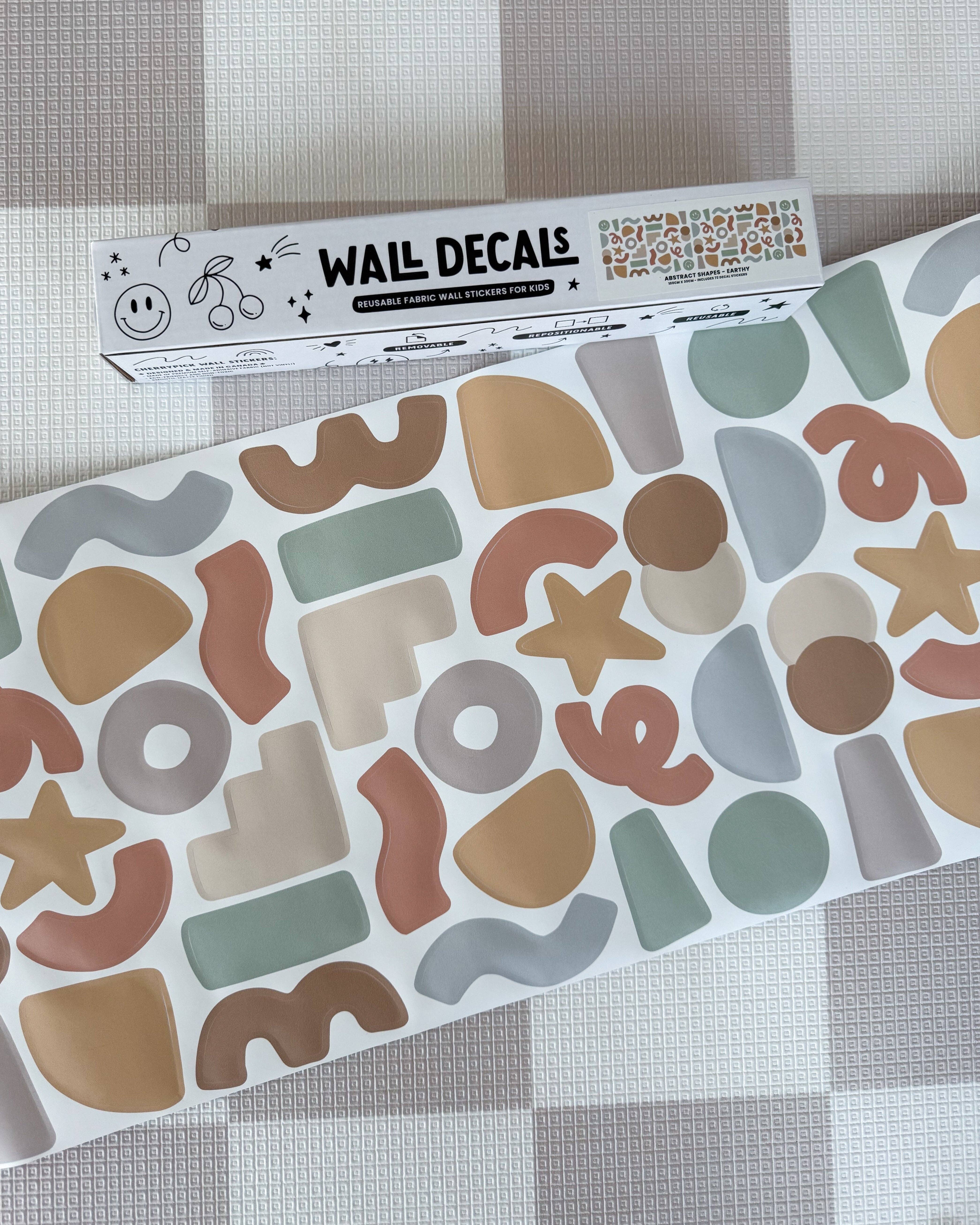 Cherrypick - Wholesale Wall Decor - Kids & Baby - Peel & Stick Fabric Wall Stickers - Abstract Shapes (Earthy)3