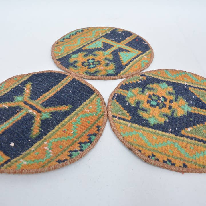 Kilim Pillow Decors - Wholesale Coasters - Set of 6 Kilim Supla Kitchen Decor Underplates & Coasters3
