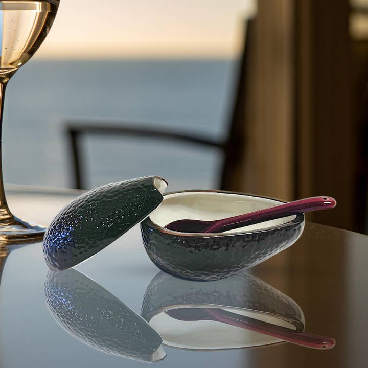 Lexi Home - Wholesale Serve Bowl - Textured Ceramic Avocado Shape Serving Bowl Set3