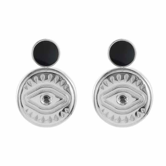 Sarah onyx stone silver earrings for wholesale by ORUS BIJOUX