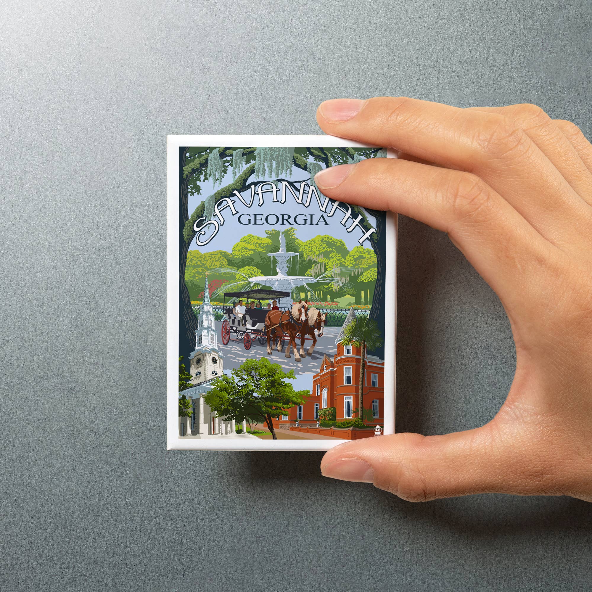 Lantern Press - Wholesale Magnet - MAGNET Savannah, Georgia, Town Views5