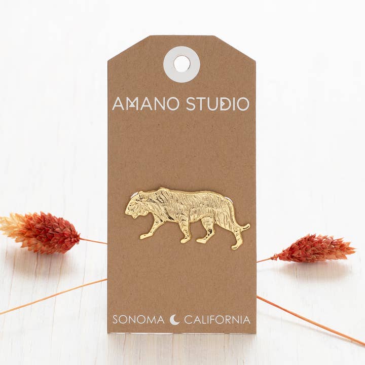Tiger Brooch for wholesale by Amano Studio