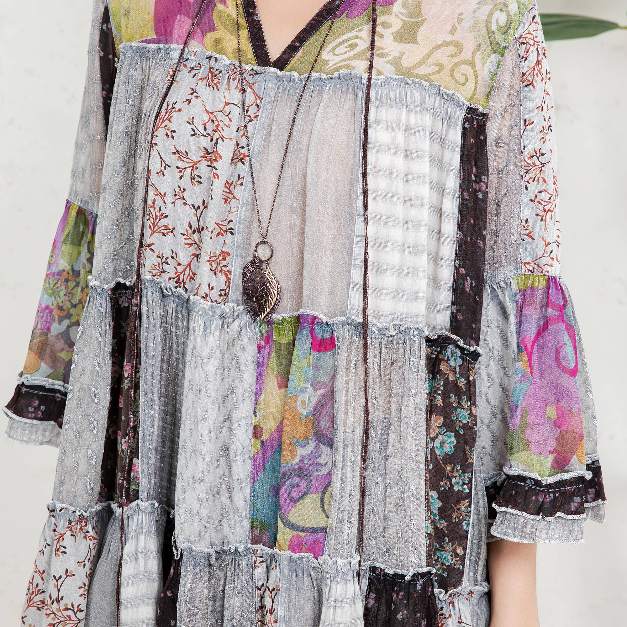 Young Threads - Venta al por mayor Blusa - Mujer - Top Jhabla con Cuello de Banda Teñido Chic (Nuevo Color)10