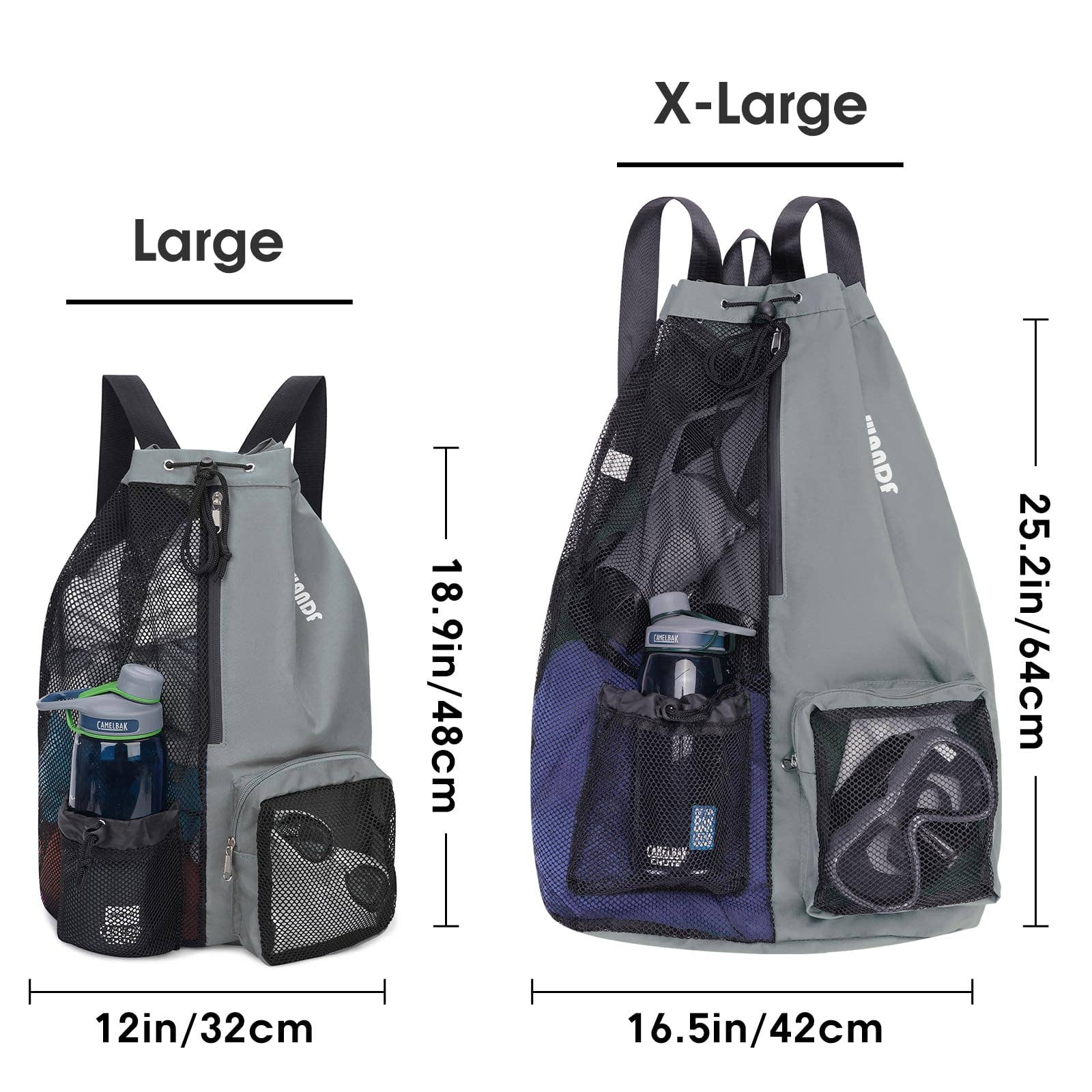 wandf - Wholesale Beach Bag - WANDF Mesh Drawstring Backpack with Wet Pocket Beach Bag25