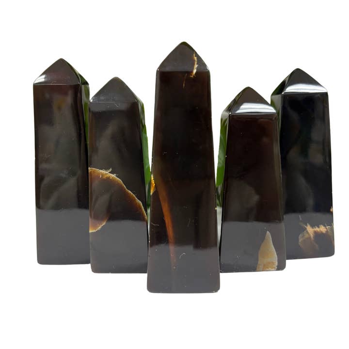 Amber Edelsteen Obelisk Toren - RPO233 voor wholesale door Gem Avenue Wholesale