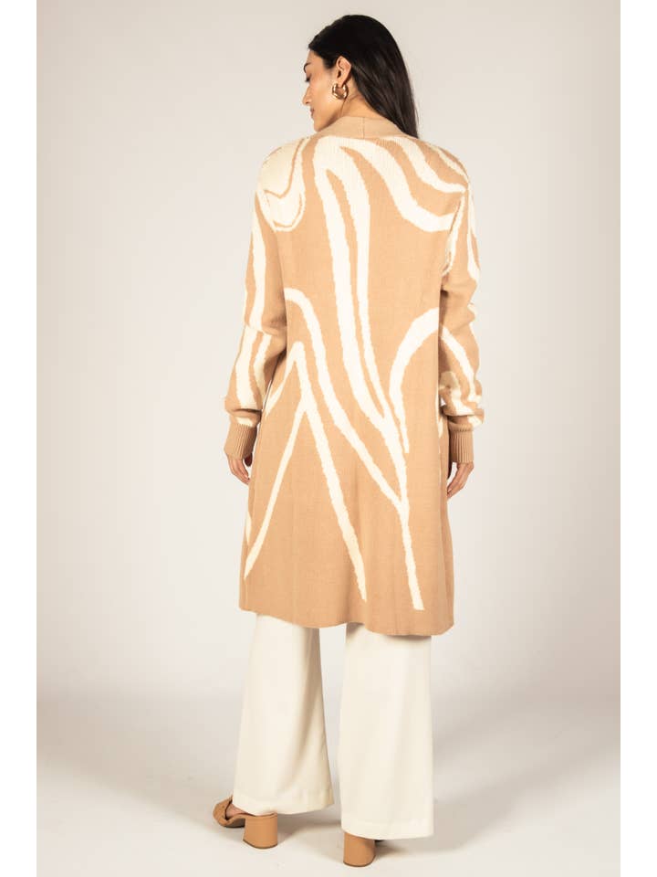 Before You Collection - Wholesale Cardigan - Women's - 2-Tone Print Midi Cardigan9