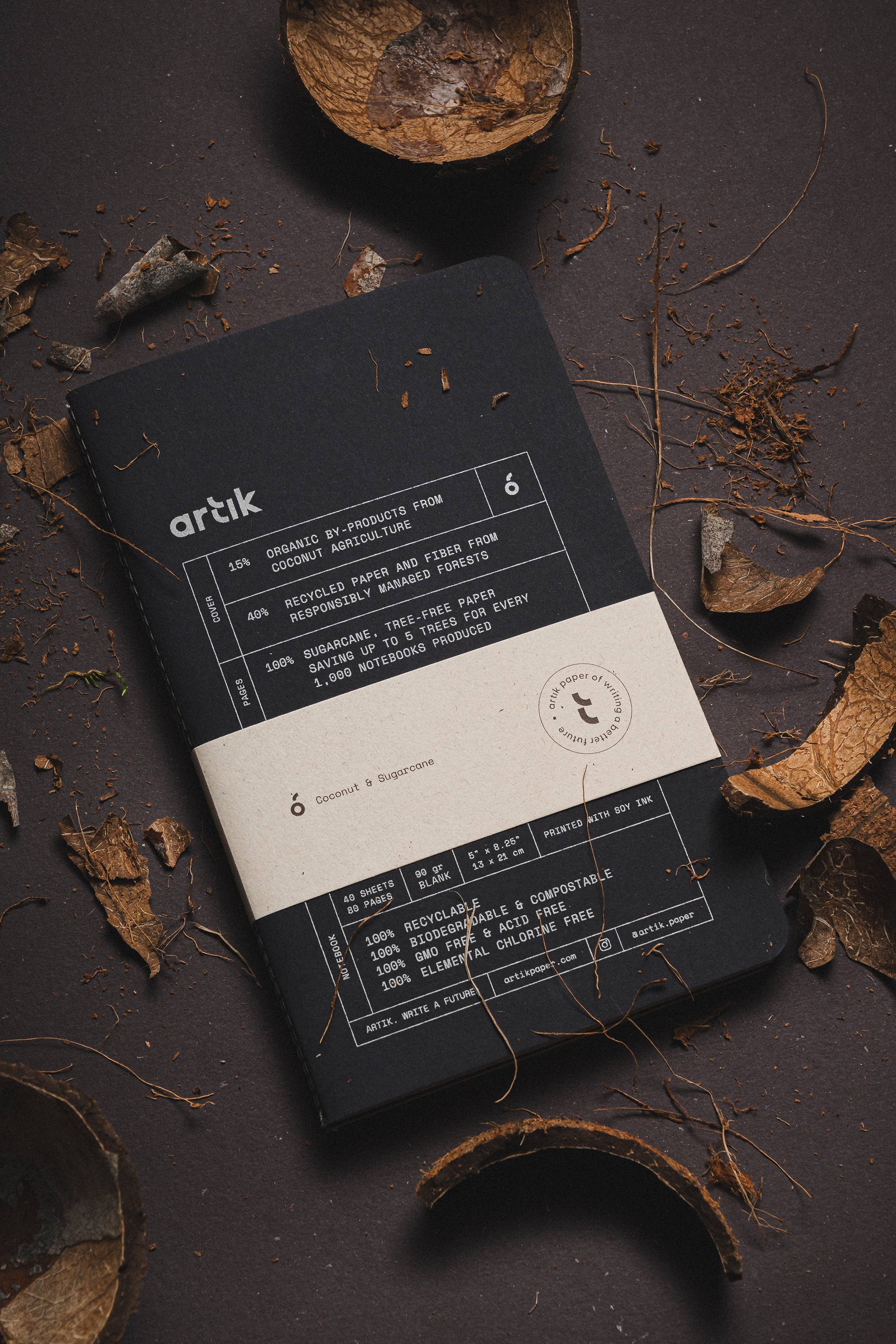 Artık - Wholesale Notebook - Artik Pack Of 2 Singer Sewn Notebooks | Plain | Coconut4