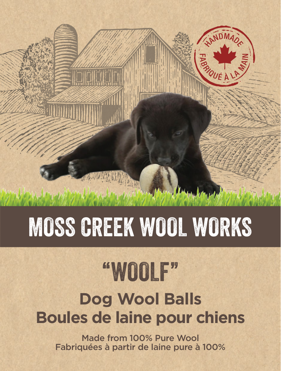 Moss Creek Wool Works | Wool Dryer Balls - Wholesale Pet Fetch Ball - Dog - "Woolf" Wool Ball for Dogs | Set of 2 | Natural Fetch Toy7