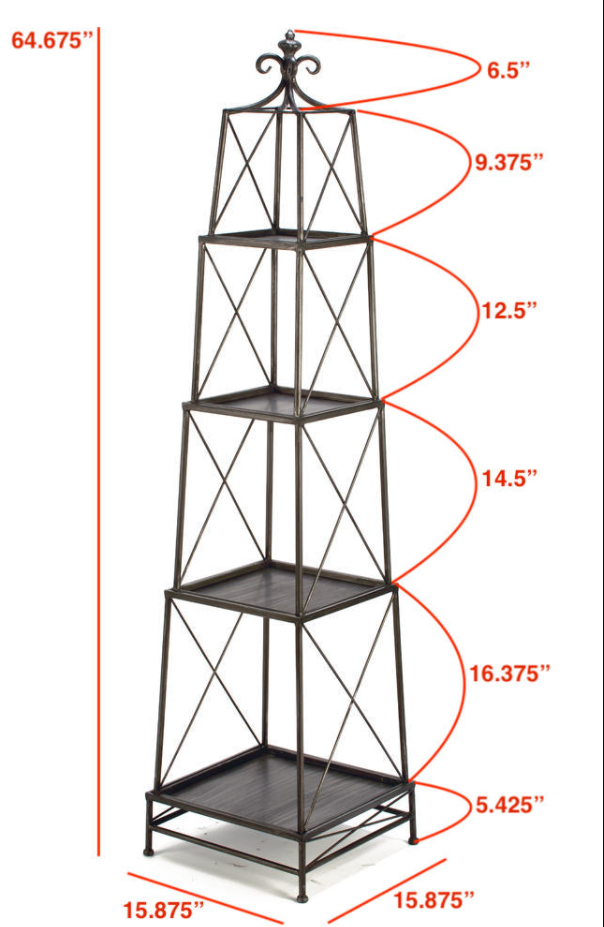 Tripar International – wholesale Retailer display stand/case – 4 Tier Metal Obelisk Stand2