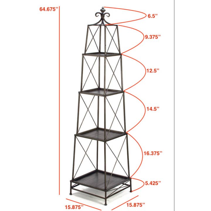 Tripar International – wholesale Retailer display stand/case – 4 Tier Metal Obelisk Stand2