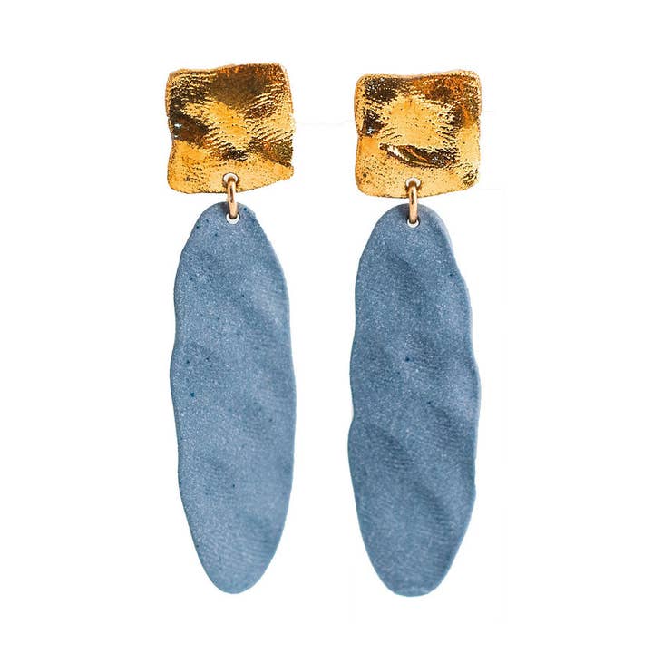 Clear Blue Morning Earrings for wholesale by Jenna Vanden Brink Ceramics