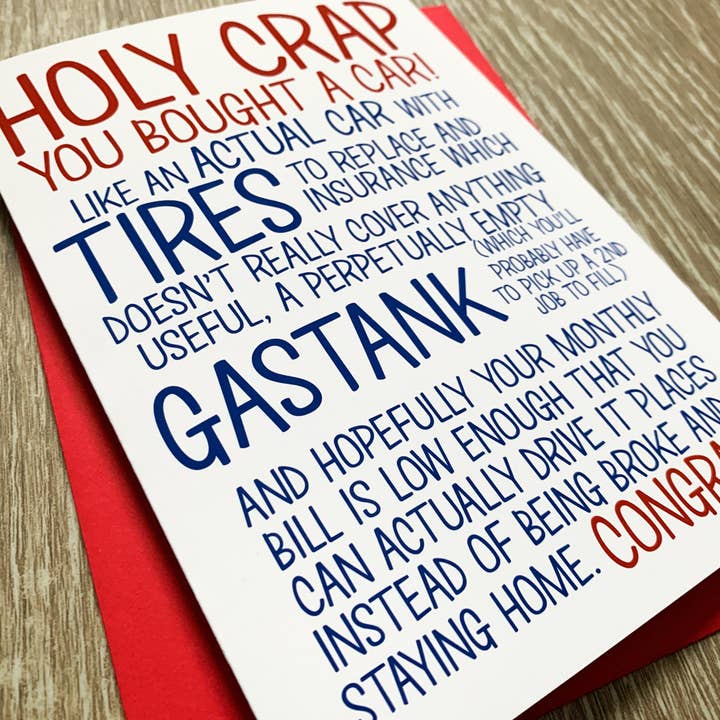 Stone Donut Design, LLC - Venta al por mayor Tarjetas de felicitación - Tarjeta de felicitación hecha a mano divertida para coche de Stonedonut Shop4