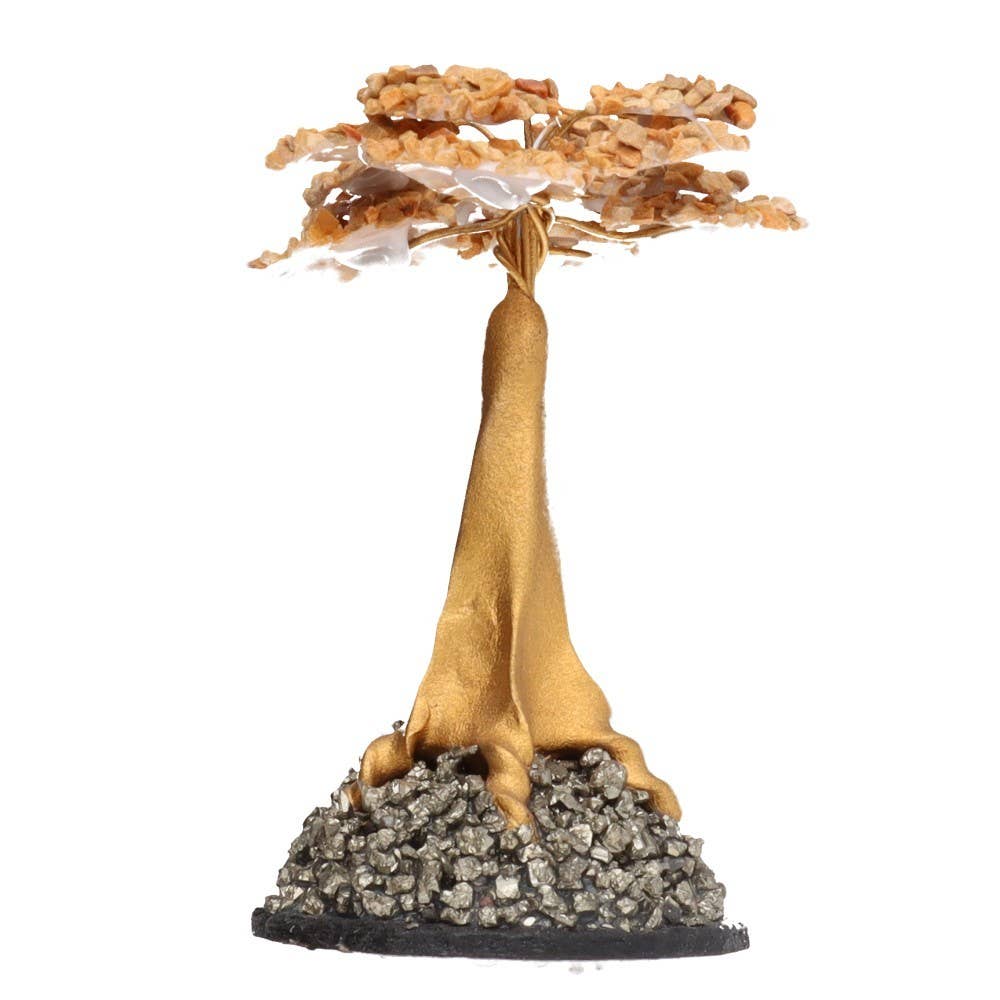 Vives de la Cortada S.L - Wholesale Spiritual Stone/Crystal - Mini Jaspe Yellow Tree with Pyrite Base1