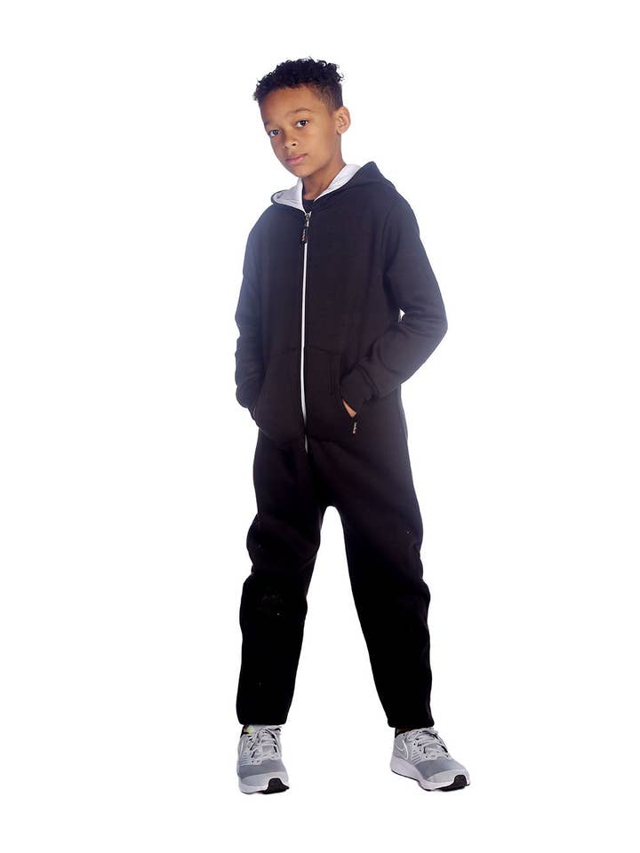Trendy Toggs Kids Black Zip Up Onesie for wholesale on Faire4