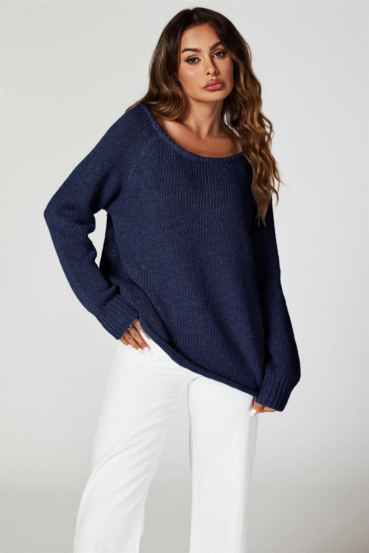 Comfy Jumper Top In Navy for wholesale on Faire4