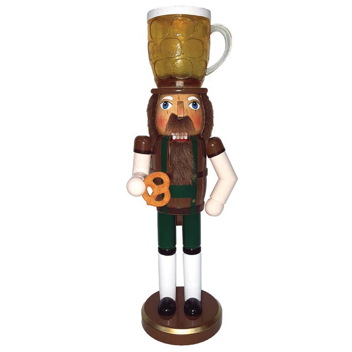 Santa’s Workshop Inc. - Wholesale Holiday Nutcracker - 14" Beer & Pretzel Nutcracker