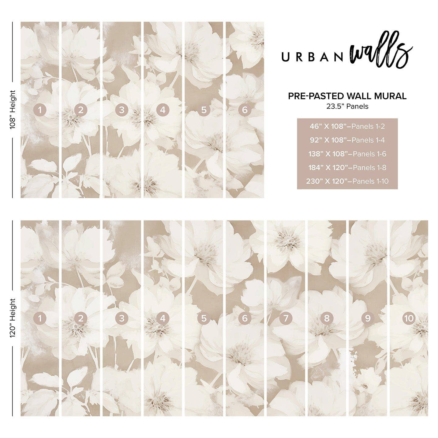 Beige Fotobehang Chantilly Blossoms voor groothandel op Faire2