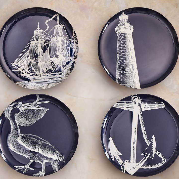 THOMASPAUL - Wholesale Dinner Plate - Scrimshaw Dinner Plates Set of 44