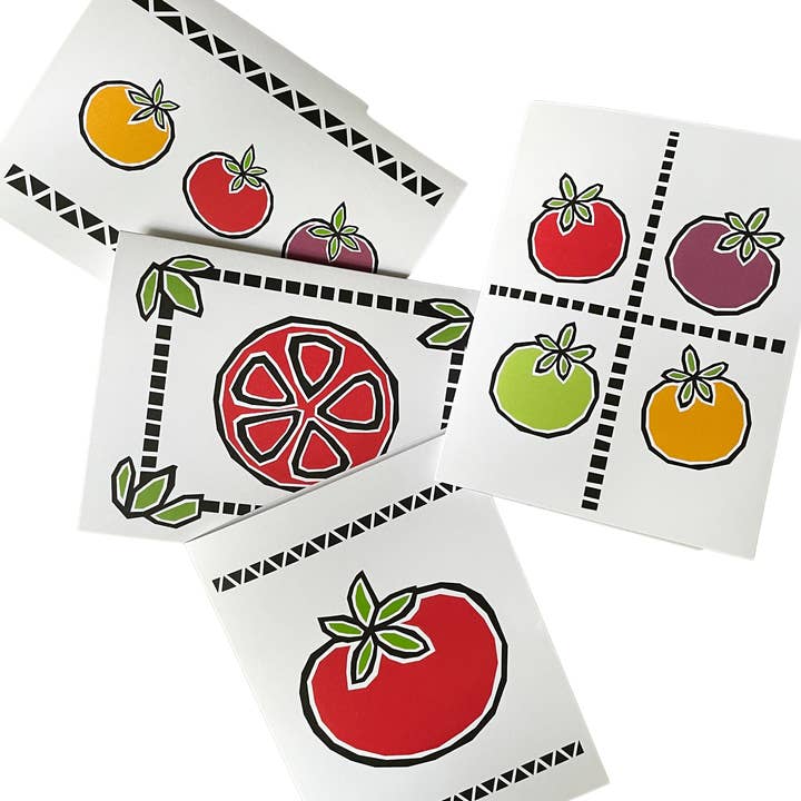 Tarjetas de notas Fresh Tomato, colección de 4 para venta al por mayor de Susan Stone Design
