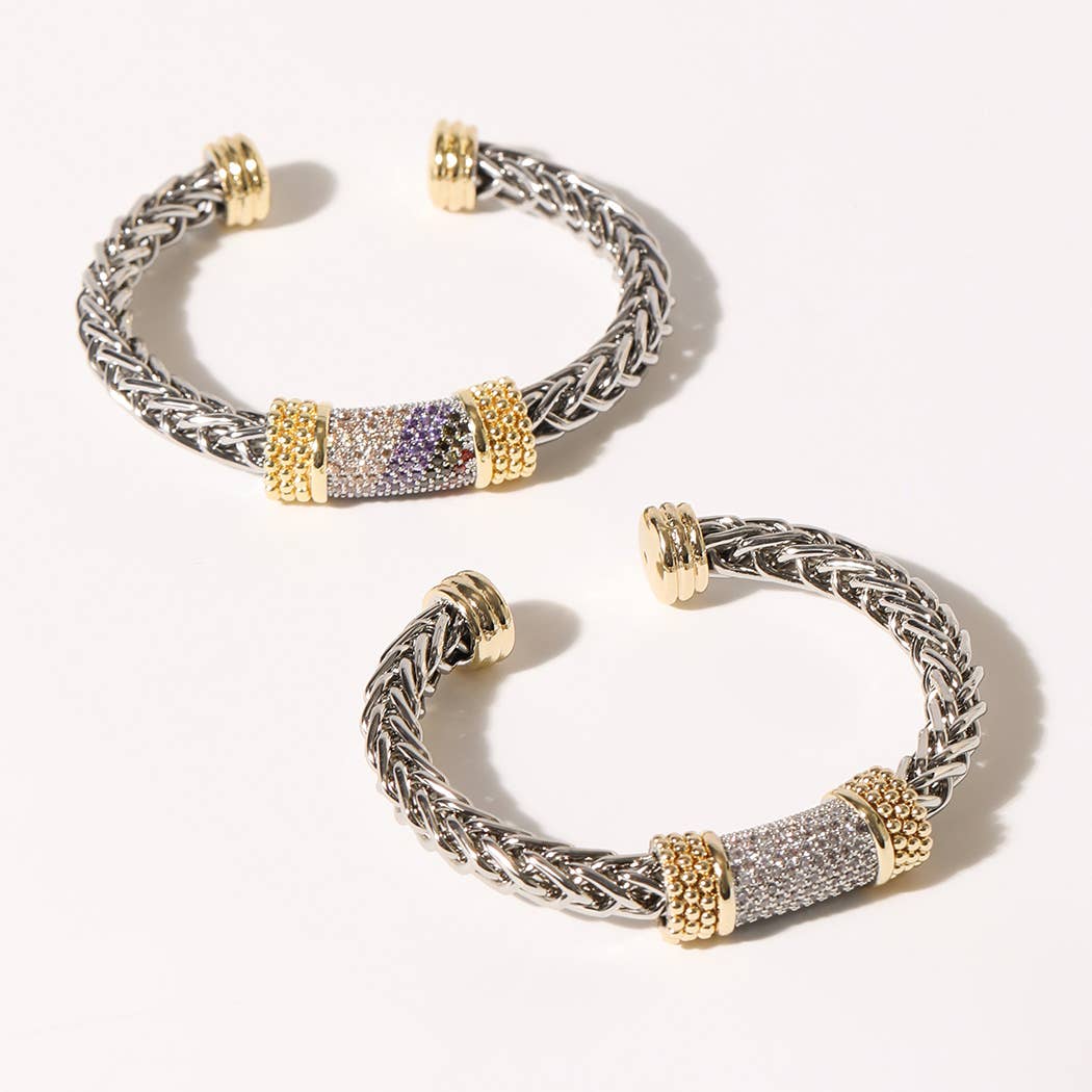 Fashion City – wholesale Manschettarmband – CZ flertonat armband med stångmanschett10