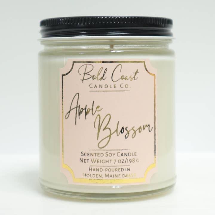 Apple Blossom Scented 7 Ounce Premium Soy Candle for wholesale by Bold Coast Candle Co.