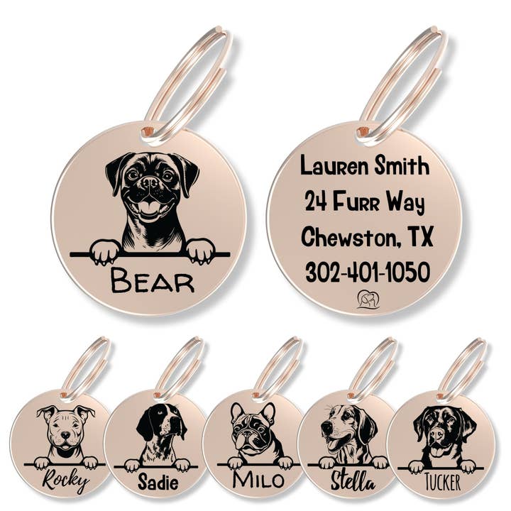 Médaille personnalisée pour chien de race (Puggle) pour la vente par PawFurEver