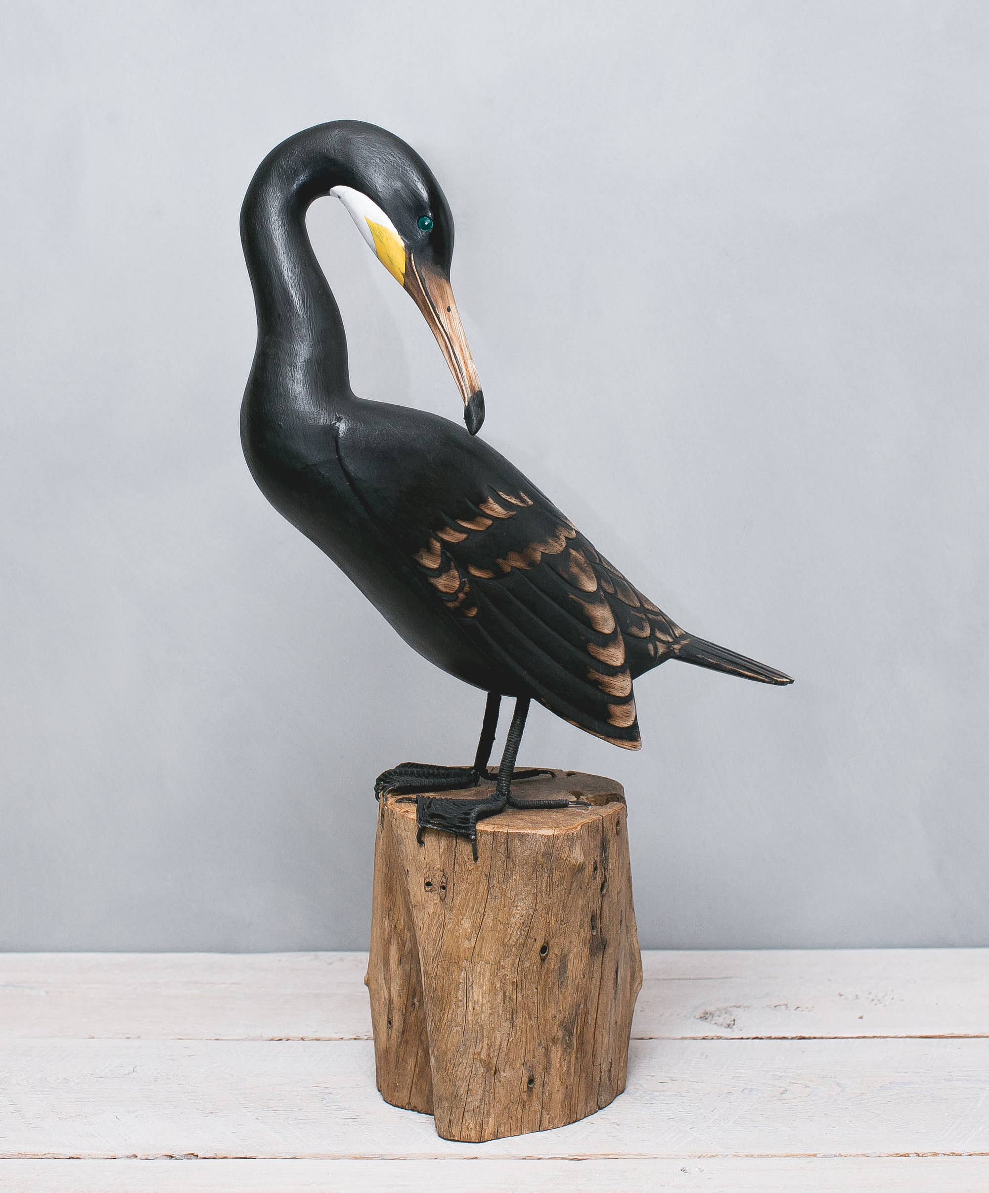 Aviologie - Wholesale Decorative Figurine - Cormorant - High - 23"H  -Carved Wooden Ornament3