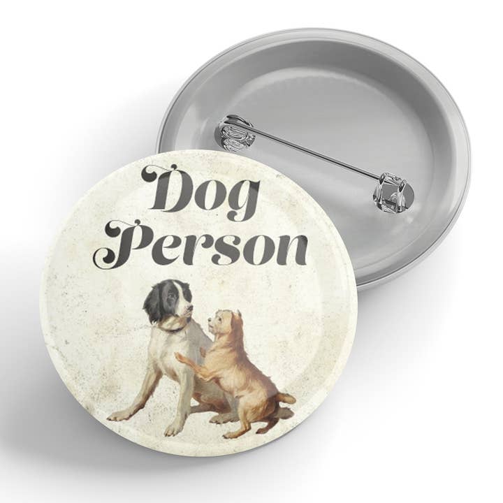 Dog Person Button for wholesale by Black River Letterpress & Paper Co.