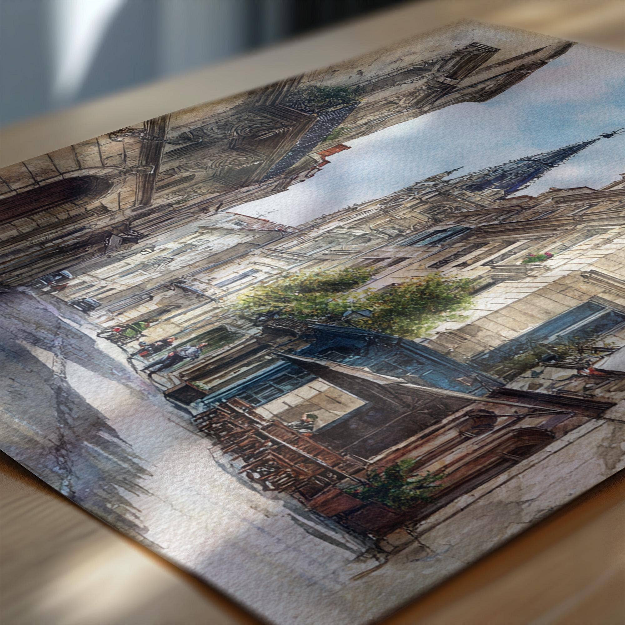 Premium Travel Art – Impressão artística por atacado – Arte em Aquarela de Bordeaux Impressão de Viagem Bordeaux França Obra de Arte de Bordeaux França Decoração França Arte de Parede Bordeaux FR5