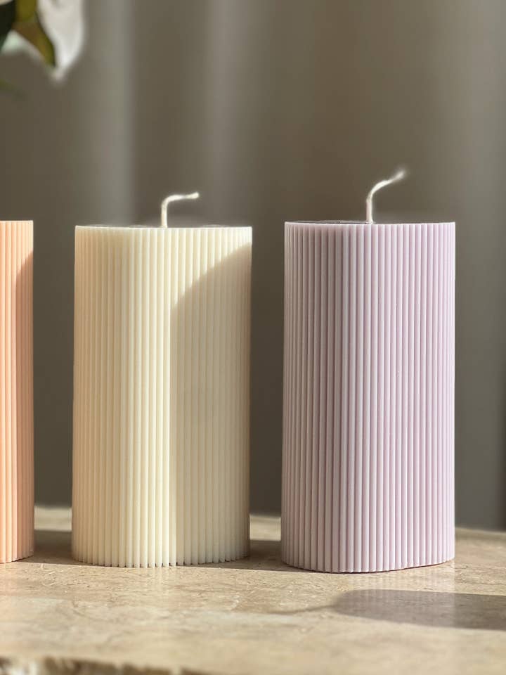 Vela Pilar Ovalada Acanalada 5.5x3in para venta al por mayor de Lumistel