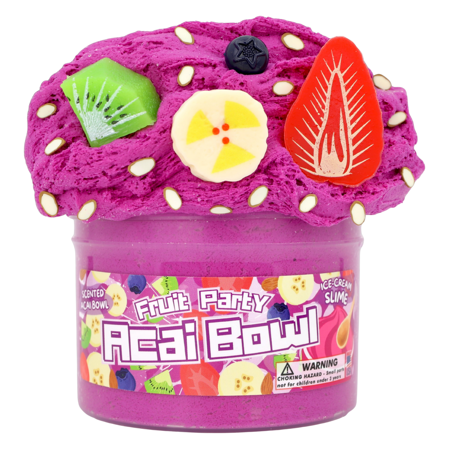 Dope Slimes - Wholesale Putty/Slime - Kids - Acai Bowl Fruit Party - Ice-Cream Textured Slime1